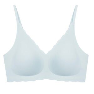 NWT 24H Comfort One Size Wavy Spaghetti Strap Wireless Bra & Brief / Blue